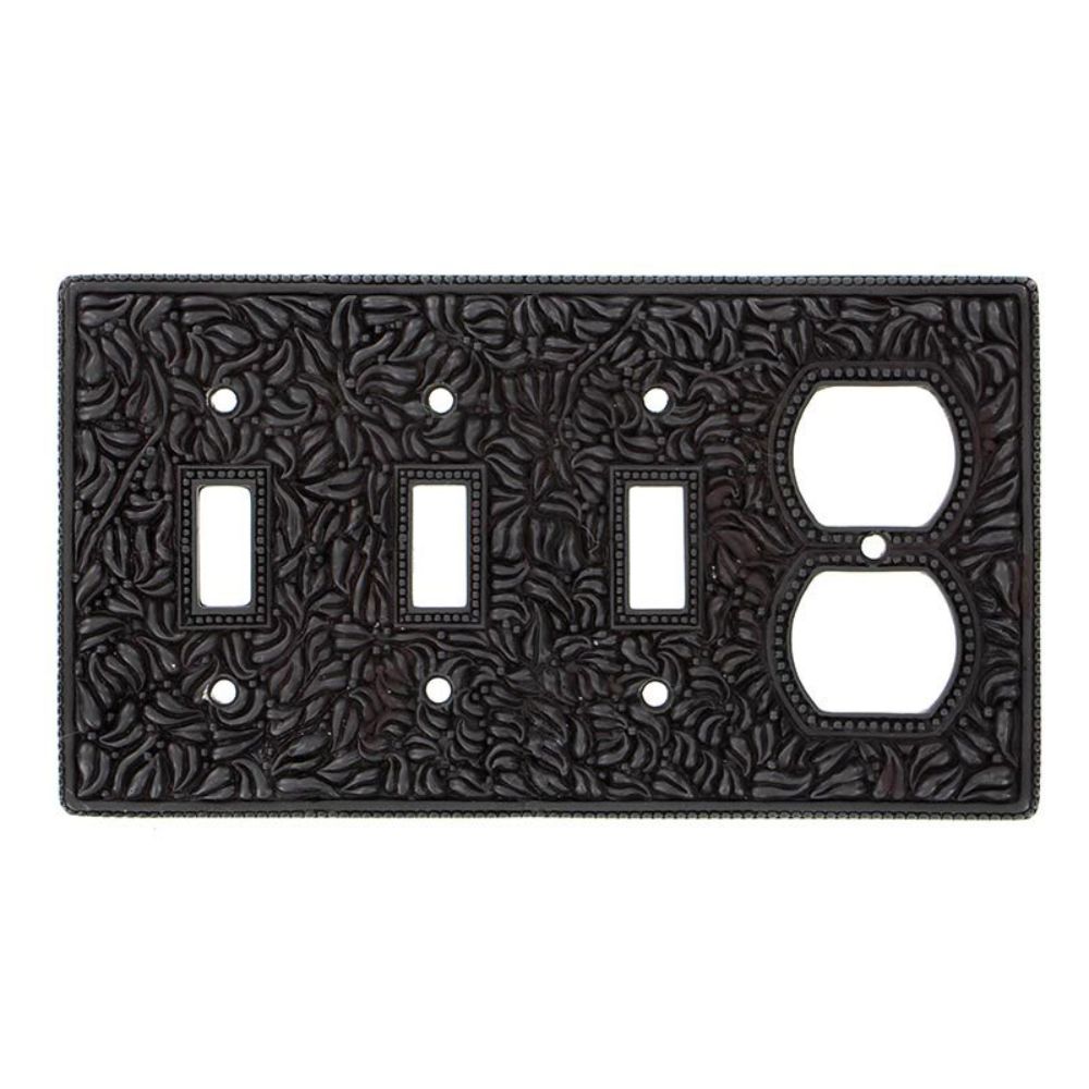 Vicenza WP7017-OB San Michele Wall Plate Triple Toggle/Outlet in Oil-Rubbed Bronze