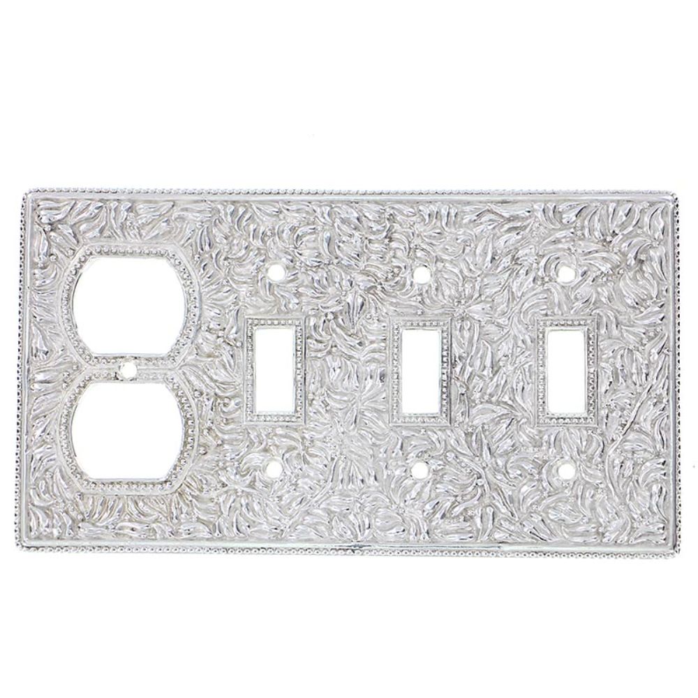 Vicenza WP7017-PN San Michele Wall Plate Triple Toggle/Outlet in Polished Nickel