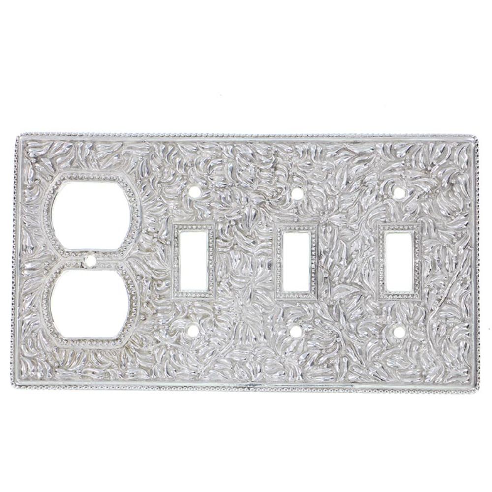 Vicenza WP7017-PS San Michele Wall Plate Triple Toggle/Outlet in Polished Silver