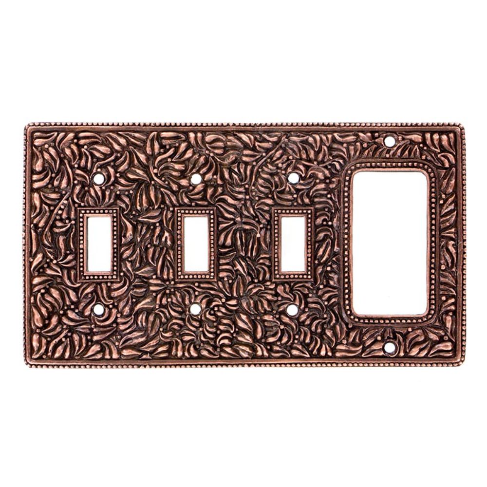 Vicenza WP7018-AC San Michele Wall Plate Triple Toggle/Dimmer in Antique Copper