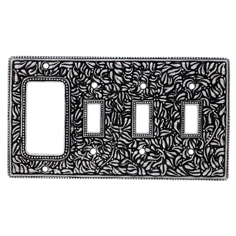 Vicenza WP7018-AN San Michele Wall Plate Triple Toggle/Dimmer in Antique Nickel