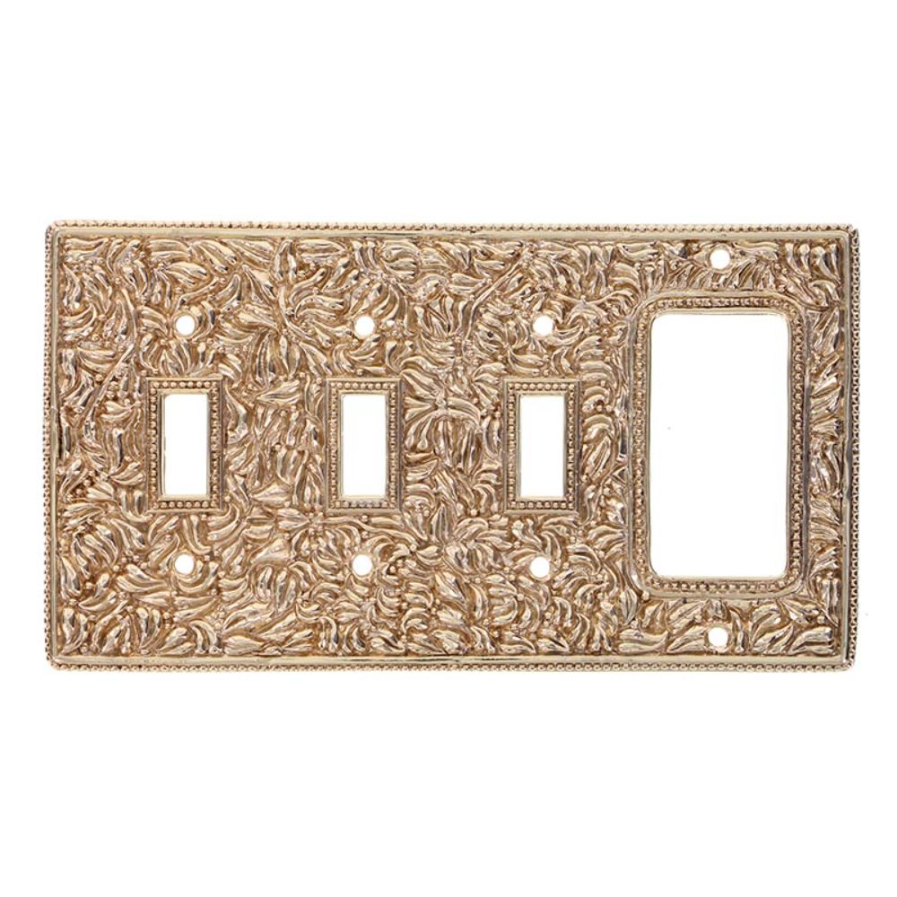 Vicenza WP7018-PG San Michele Wall Plate Triple Toggle/Dimmer in Polished Gold