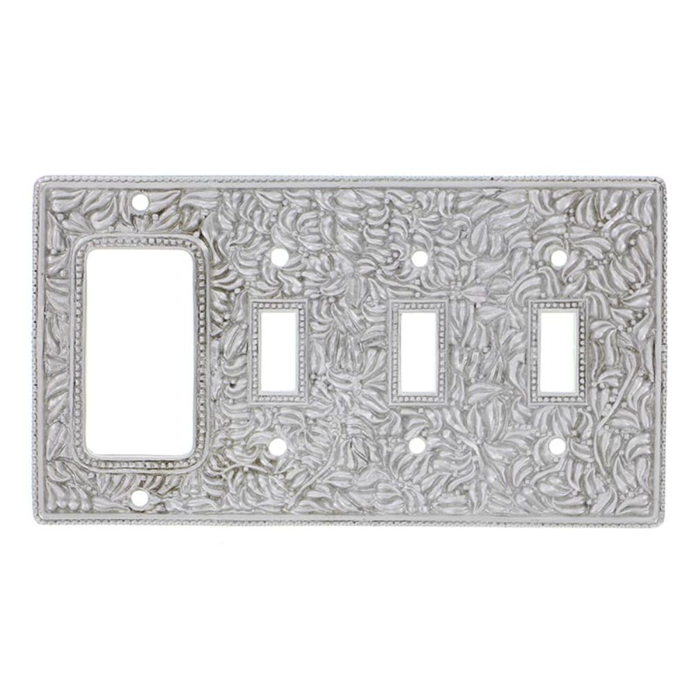 Vicenza WP7018-SN San Michele Wall Plate Triple Toggle/Dimmer in Satin Nickel