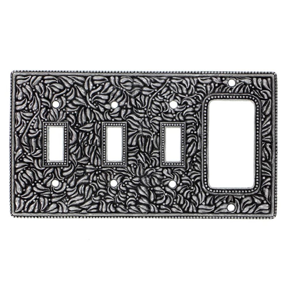 Vicenza WP7018-VP San Michele Wall Plate Triple Toggle/Dimmer in Vintage Pewter