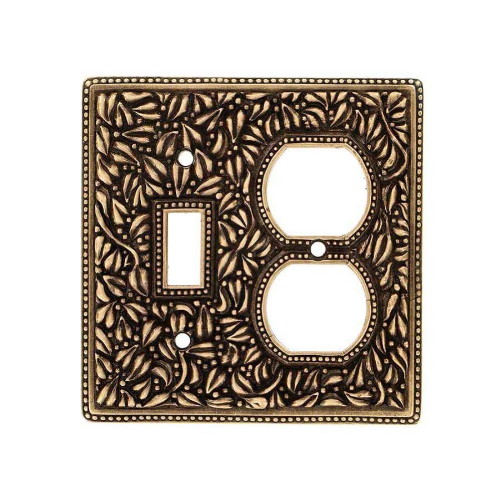 Vicenza WPJ7000-AB San Michele Wall Plate Jumbo Outlet/Toggle in Antique Brass