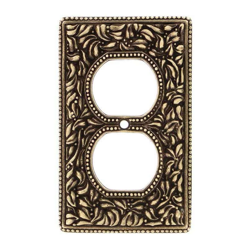 Vicenza WPJ7001-AB San Michele Wall Plate Jumbo Outlet in Antique Brass