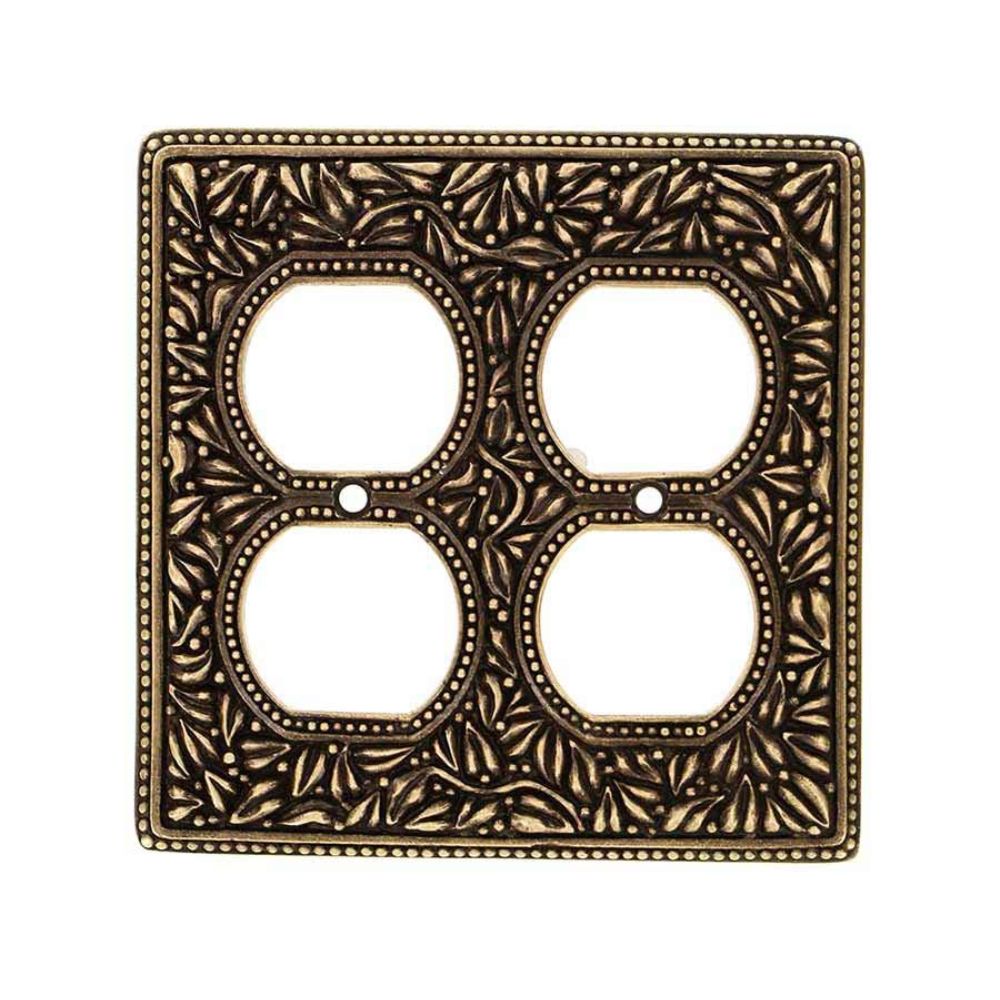 Vicenza WPJ7003-AB San Michele Wall Plate Jumbo Double Outlet in Antique Brass