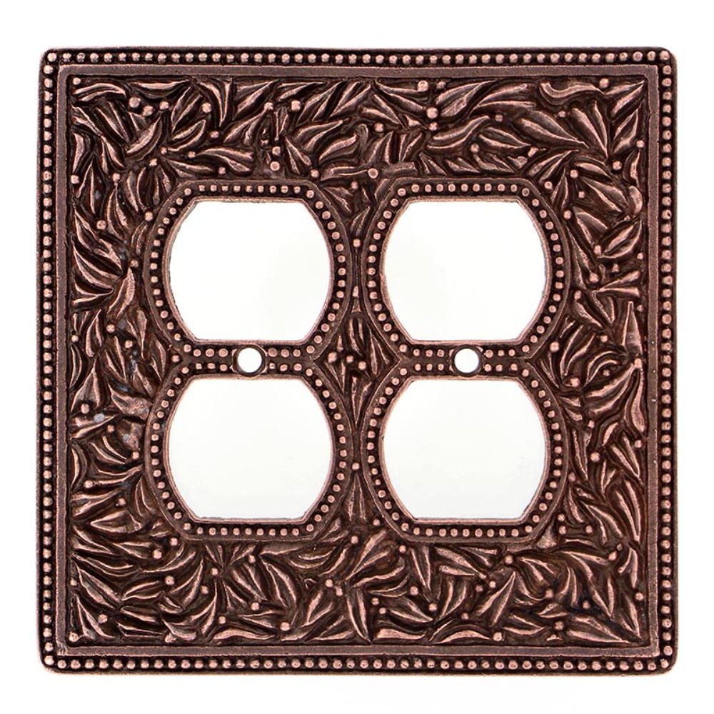 Vicenza WPJ7003-AC San Michele Wall Plate Jumbo Double Outlet in Antique Copper