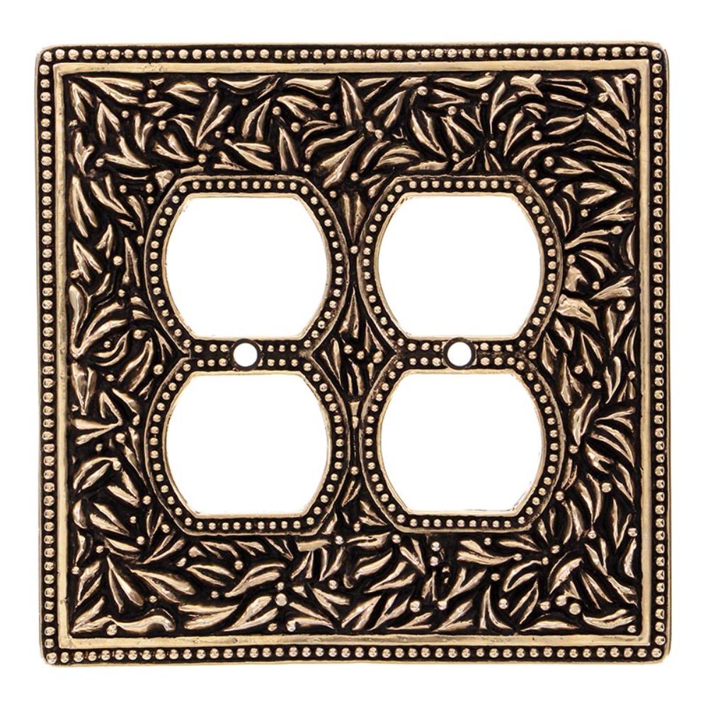 Vicenza WPJ7003-AG San Michele Wall Plate Jumbo Double Outlet in Antique Gold