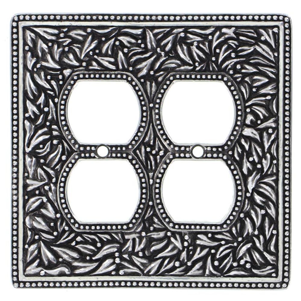 Vicenza WPJ7003-AS San Michele Wall Plate Jumbo Double Outlet in Antique Silver
