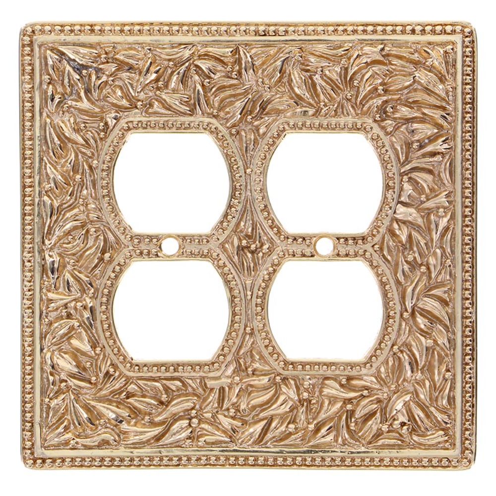 Vicenza WPJ7003-PG San Michele Wall Plate Jumbo Double Outlet in Polished Gold