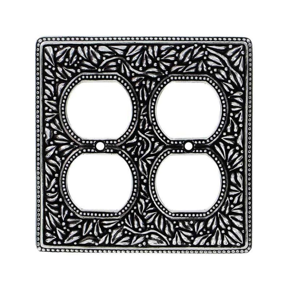 Vicenza WPJ7003-VP San Michele Wall Plate Jumbo Double Outlet in Vintage Pewter