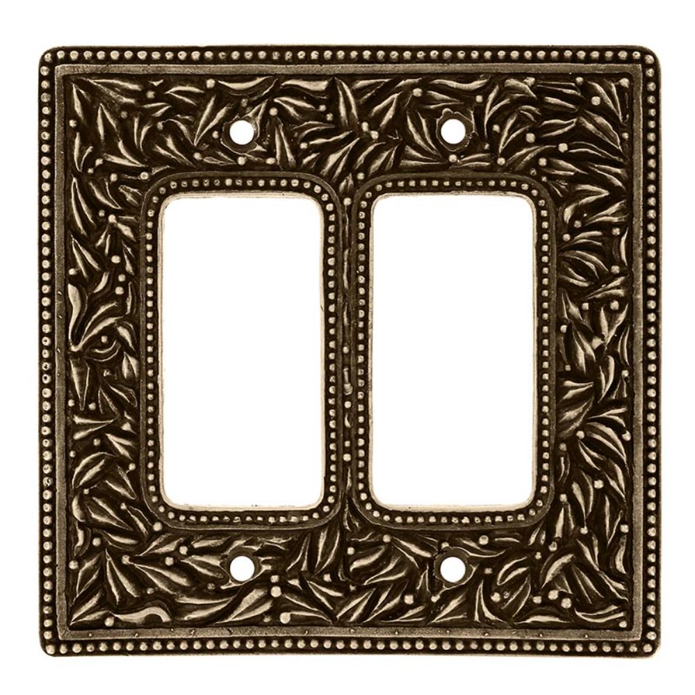 Vicenza WPJ7005-AB San Michele Wall Plate Jumbo Double Dimmer in Antique Brass