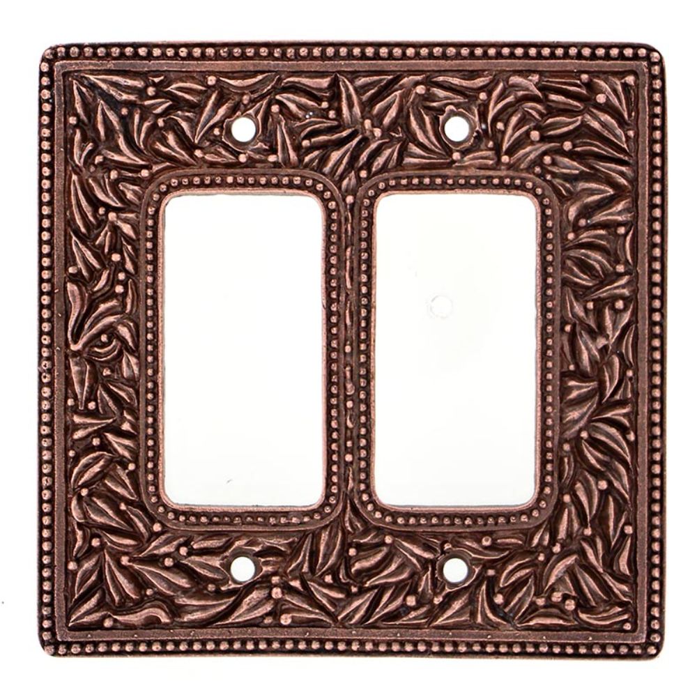 Vicenza WPJ7005-AC San Michele Wall Plate Jumbo Double Dimmer in Antique Copper
