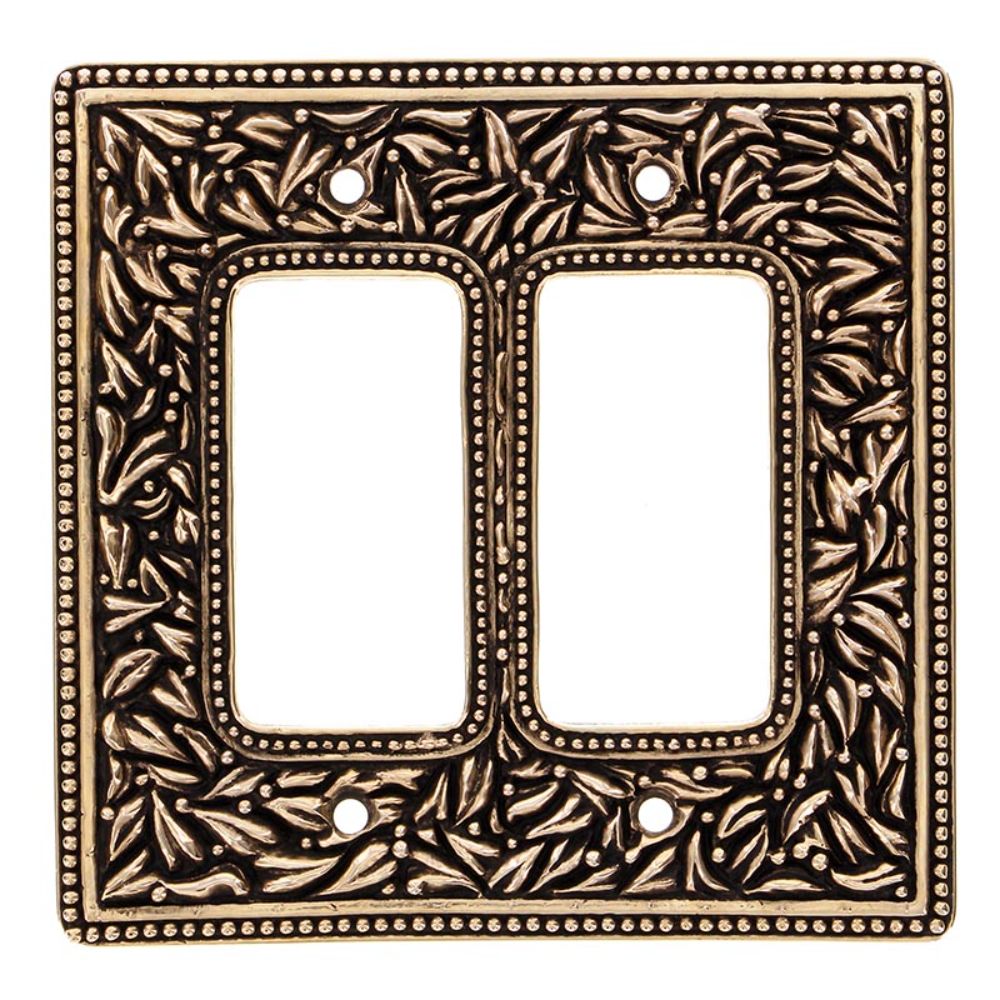 Vicenza WPJ7005-AG San Michele Wall Plate Jumbo Double Dimmer in Antique Gold