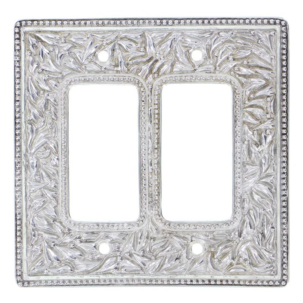 Vicenza WPJ7005-PS San Michele Wall Plate Jumbo Double Dimmer in Polished Silver