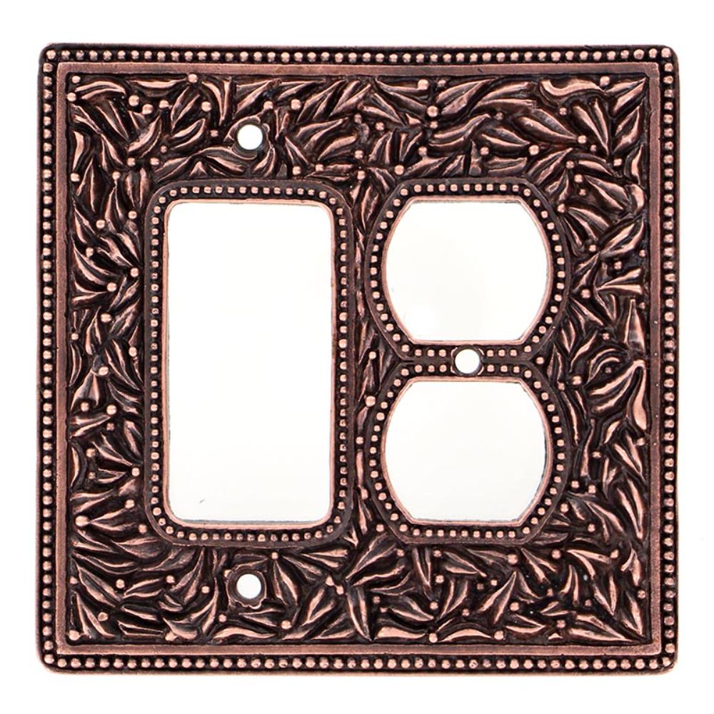 Vicenza WPJ7011-AC San Michele Wall Plate Jumbo Dimmer/Outlet in Antique Copper