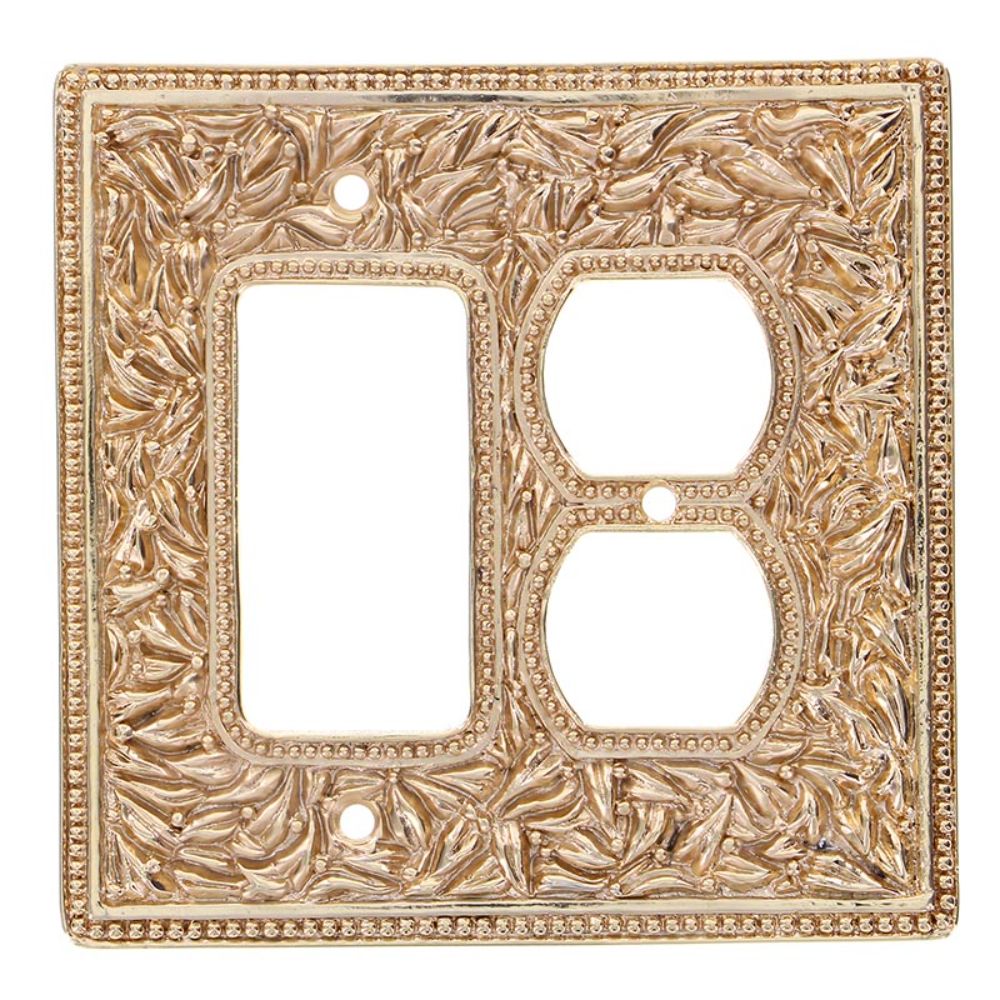 Vicenza WPJ7011-PG San Michele Wall Plate Jumbo Dimmer/Outlet in Polished Gold