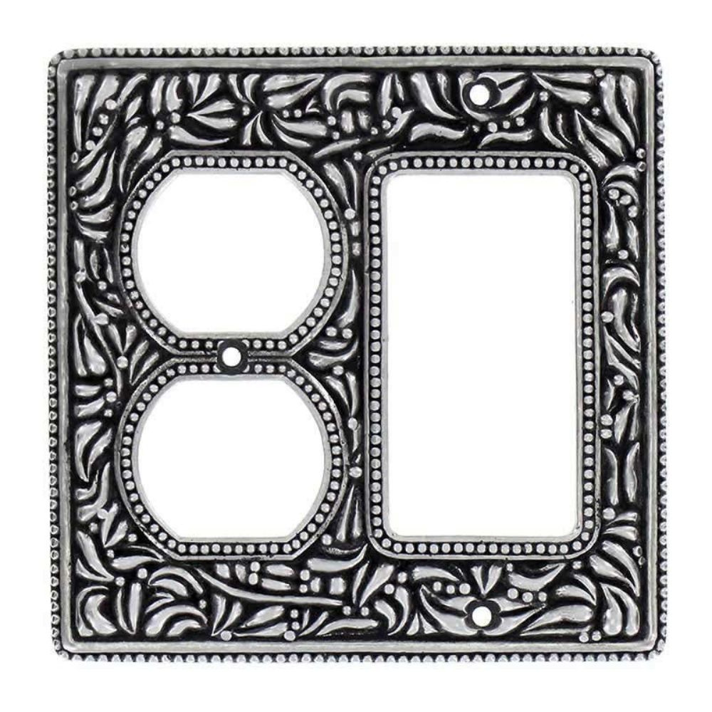 Vicenza WPJ7011-VP San Michele Wall Plate Jumbo Dimmer/Outlet in Vintage Pewter