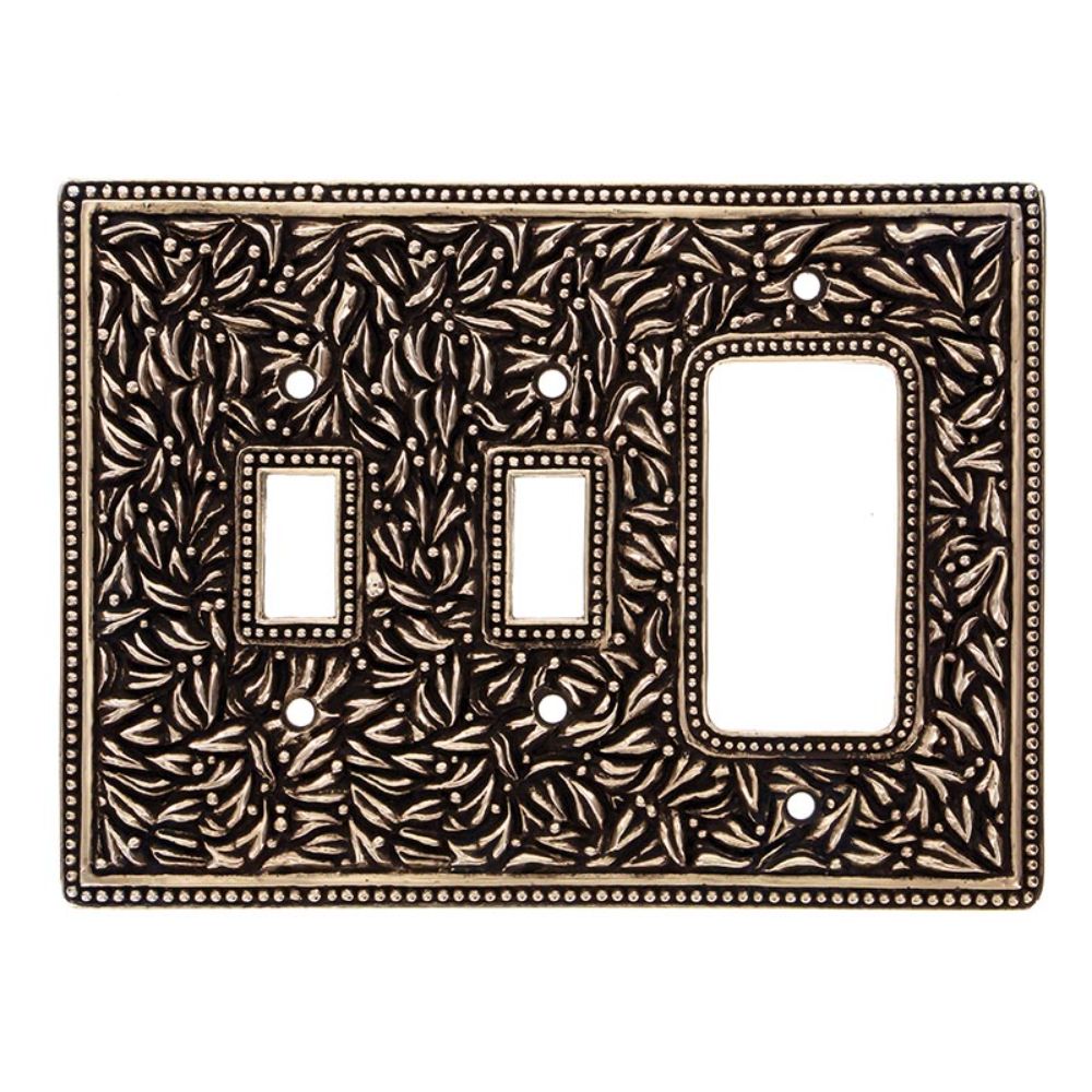Vicenza WPJ7012-AG San Michele Wall Plate Jumbo Double Toggle/Dimmer in Antique Gold