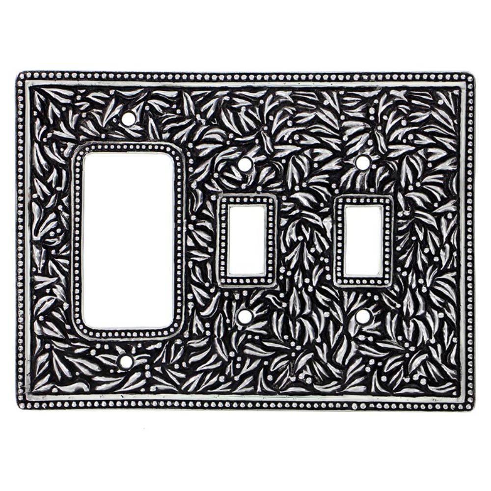 Vicenza WPJ7012-AS San Michele Wall Plate Jumbo Double Toggle/Dimmer in Antique Silver