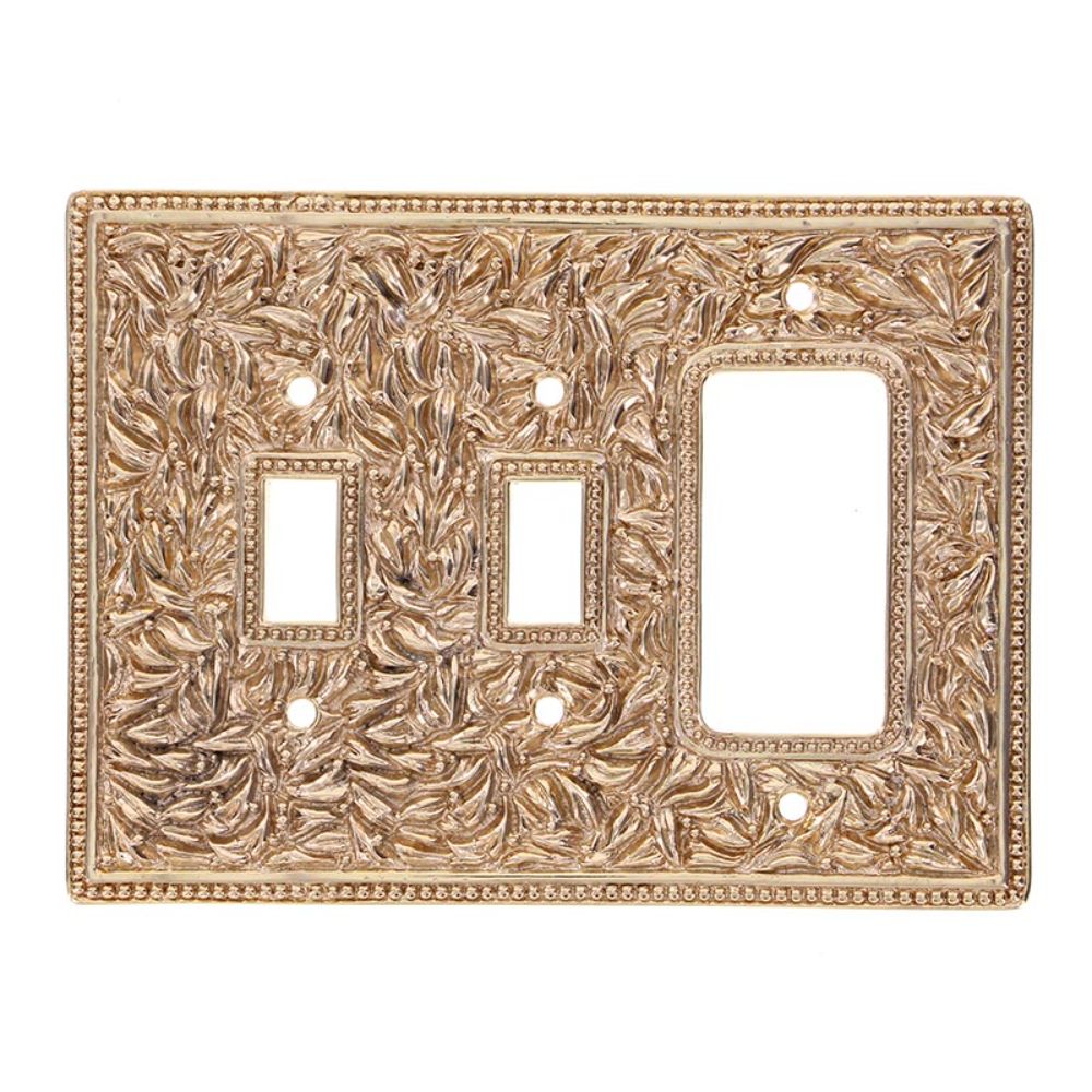 Vicenza WPJ7012-PG San Michele Wall Plate Jumbo Double Toggle/Dimmer in Polished Gold