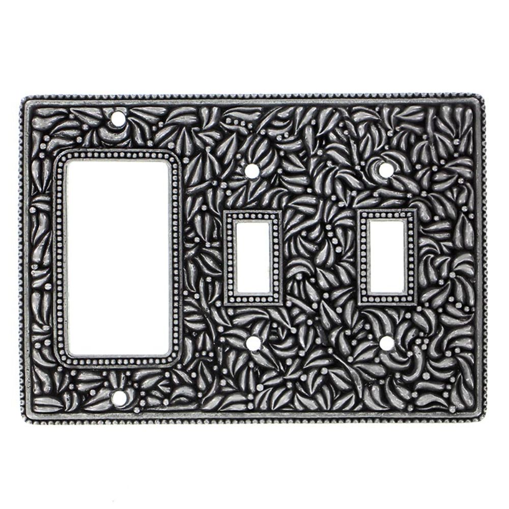 Vicenza WPJ7012-VP San Michele Wall Plate Jumbo Double Toggle/Dimmer in Vintage Pewter