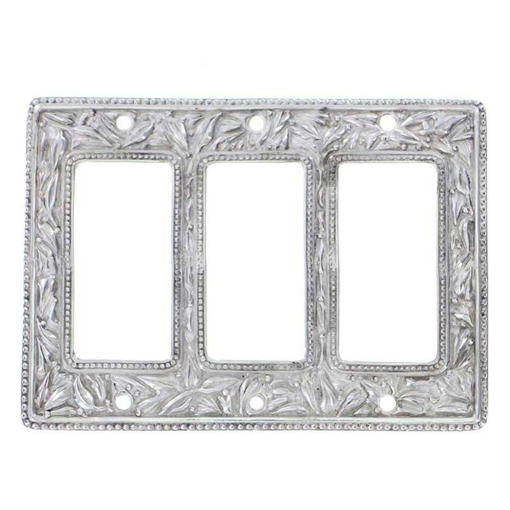 Vicenza WPJ7013-PS San Michele Wall Plate Jumbo Triple Dimmer in Polished Silver
