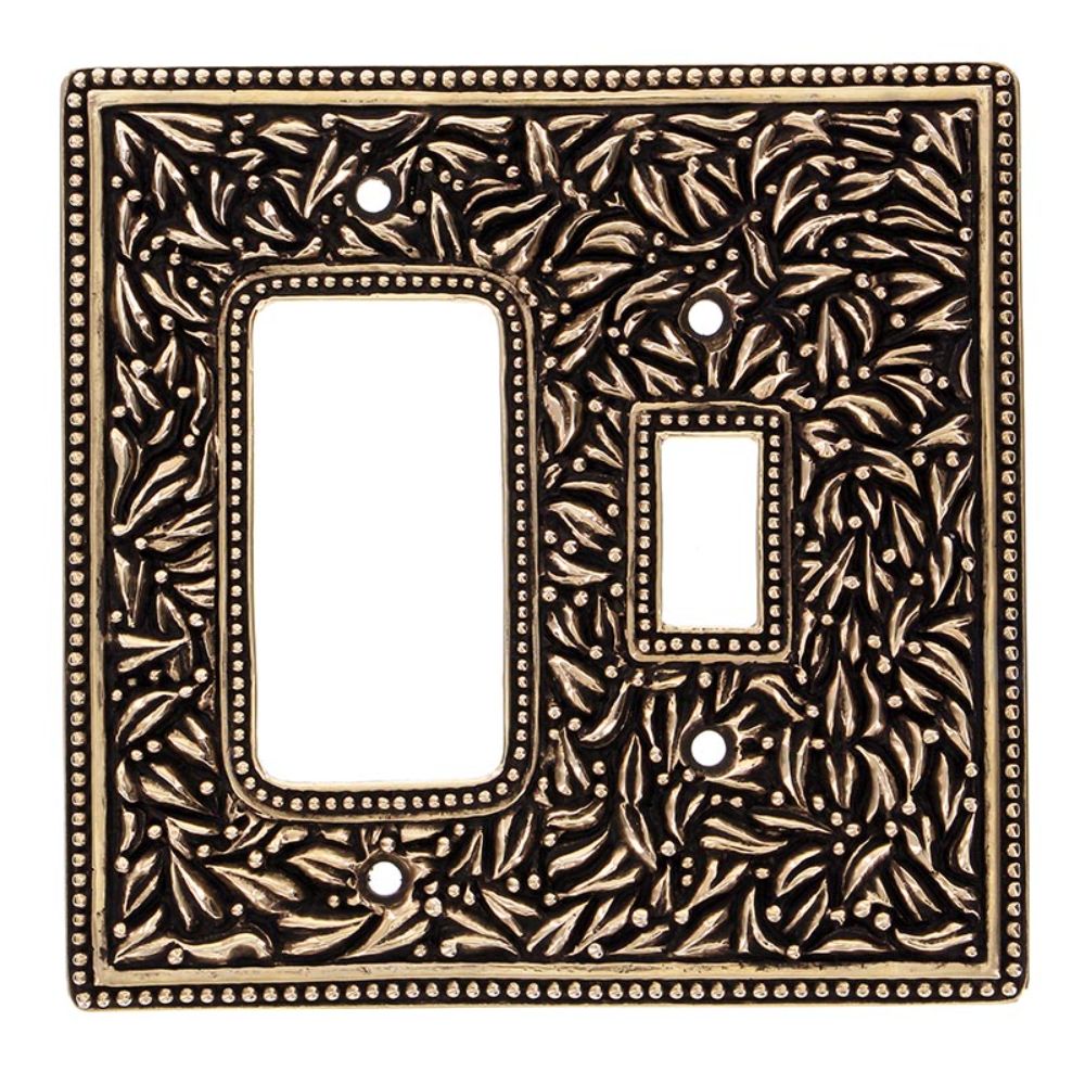 Vicenza WPJ7014-AG San Michele Wall Plate Jumbo Toggle/Dimmer in Antique Gold