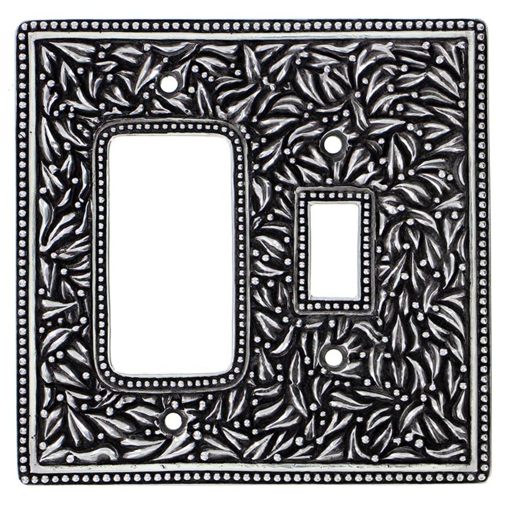 Vicenza WPJ7014-AS San Michele Wall Plate Jumbo Toggle/Dimmer in Antique Silver
