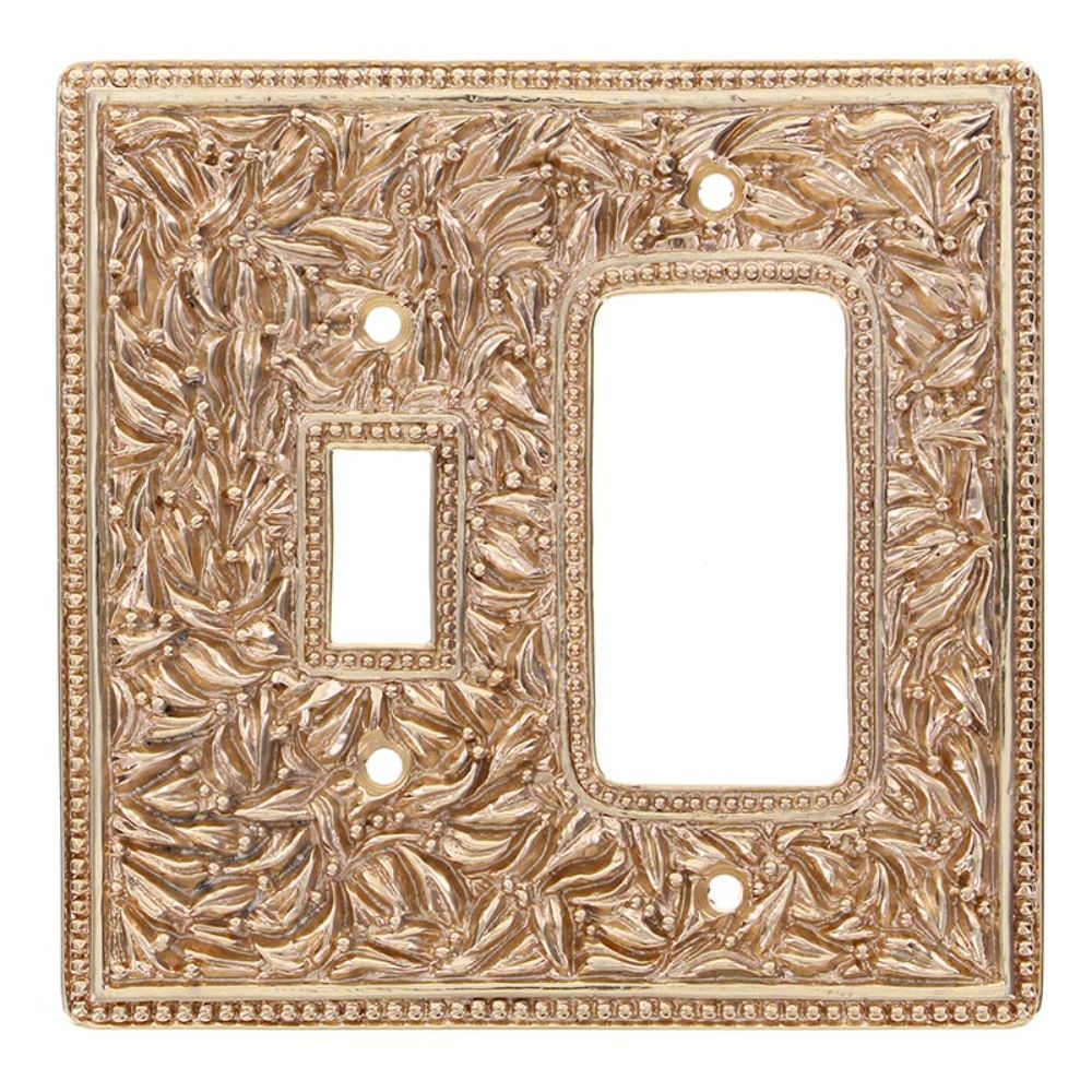 Vicenza WPJ7014-PG San Michele Wall Plate Jumbo Toggle/Dimmer in Polished Gold