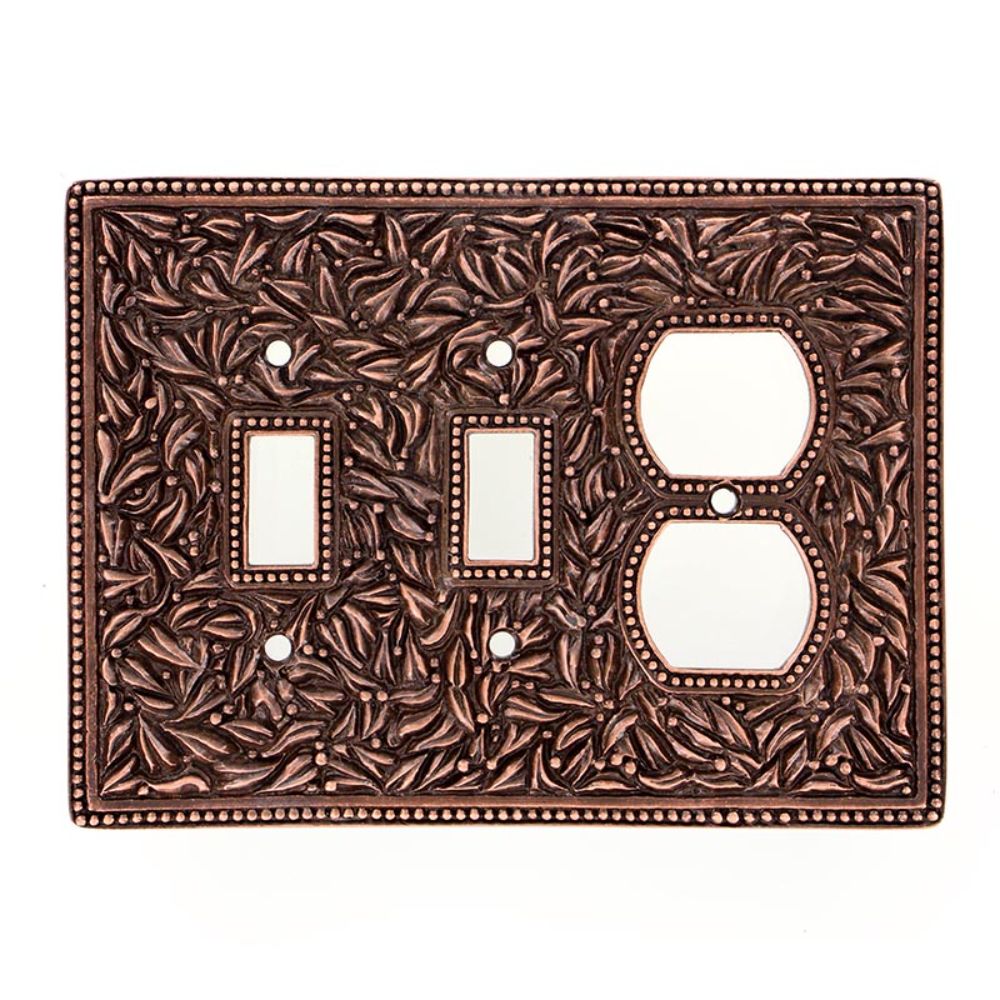 Vicenza WPJ7015-AC San Michele Wall Plate Jumbo Double Toggle/Outlet in Antique Copper