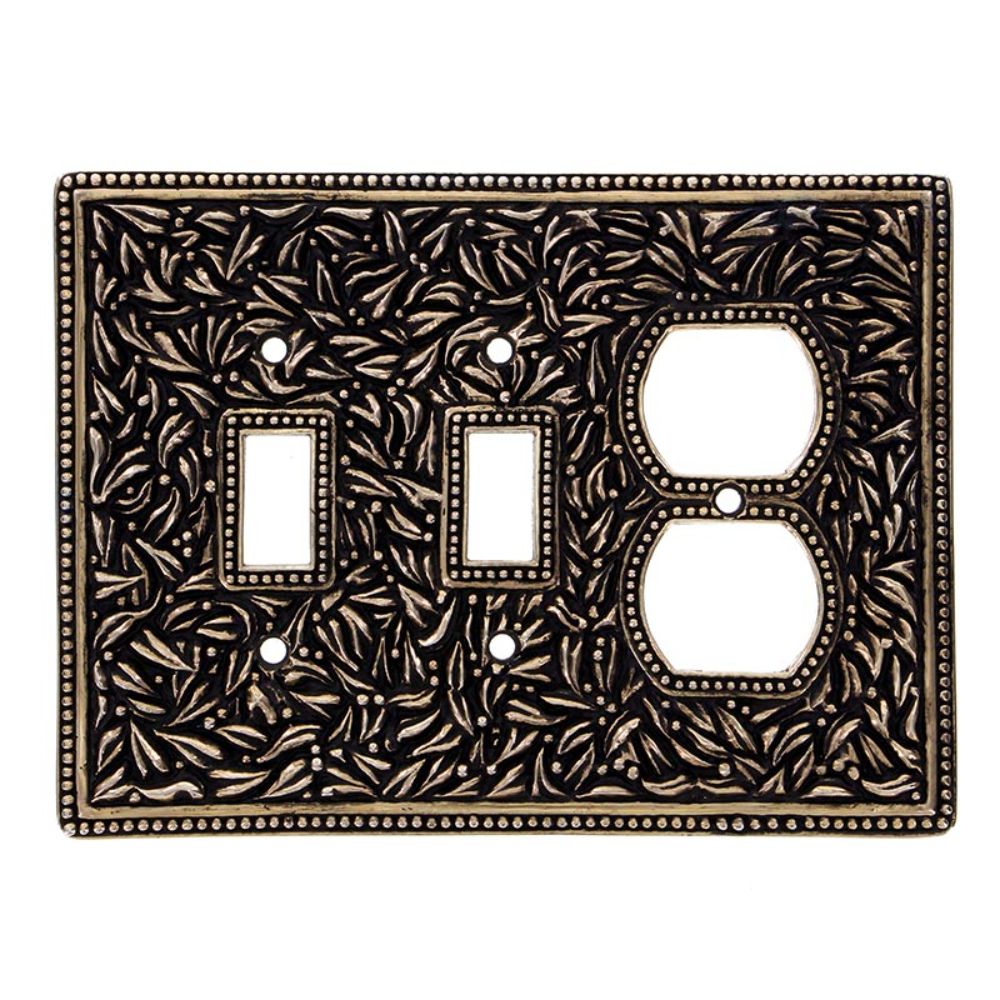 Vicenza WPJ7015-AG San Michele Wall Plate Jumbo Double Toggle/Outlet in Antique Gold