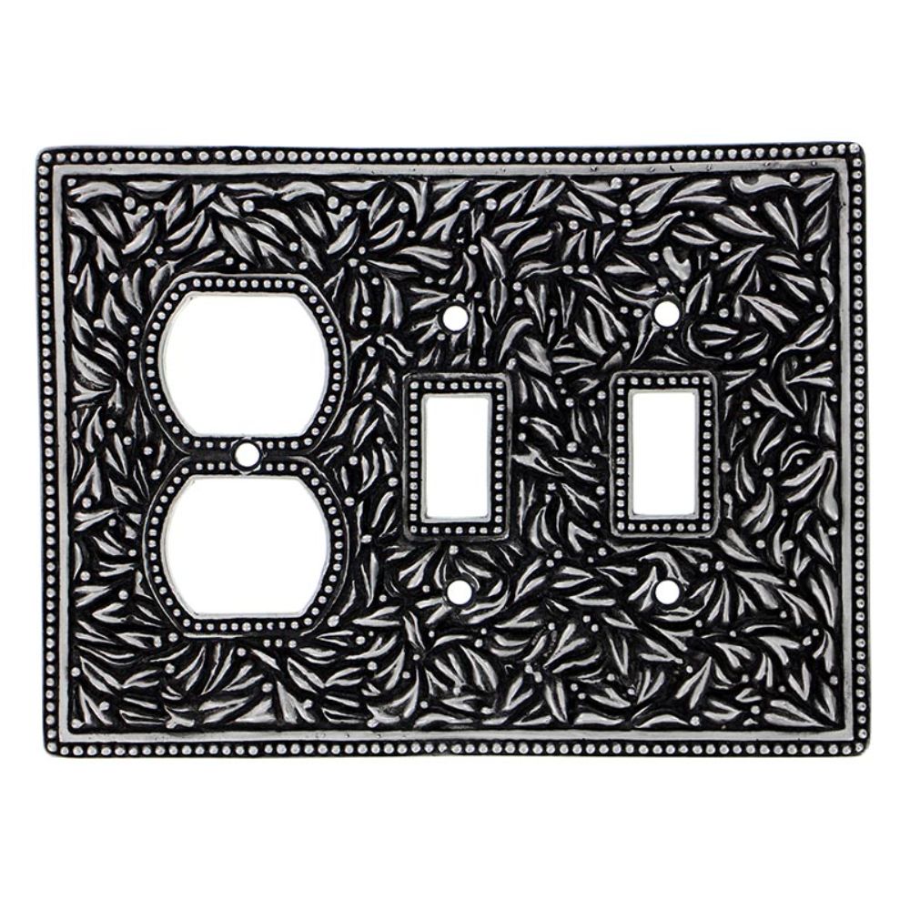 Vicenza WPJ7015-AN San Michele Wall Plate Jumbo Double Toggle/Outlet in Antique Nickel