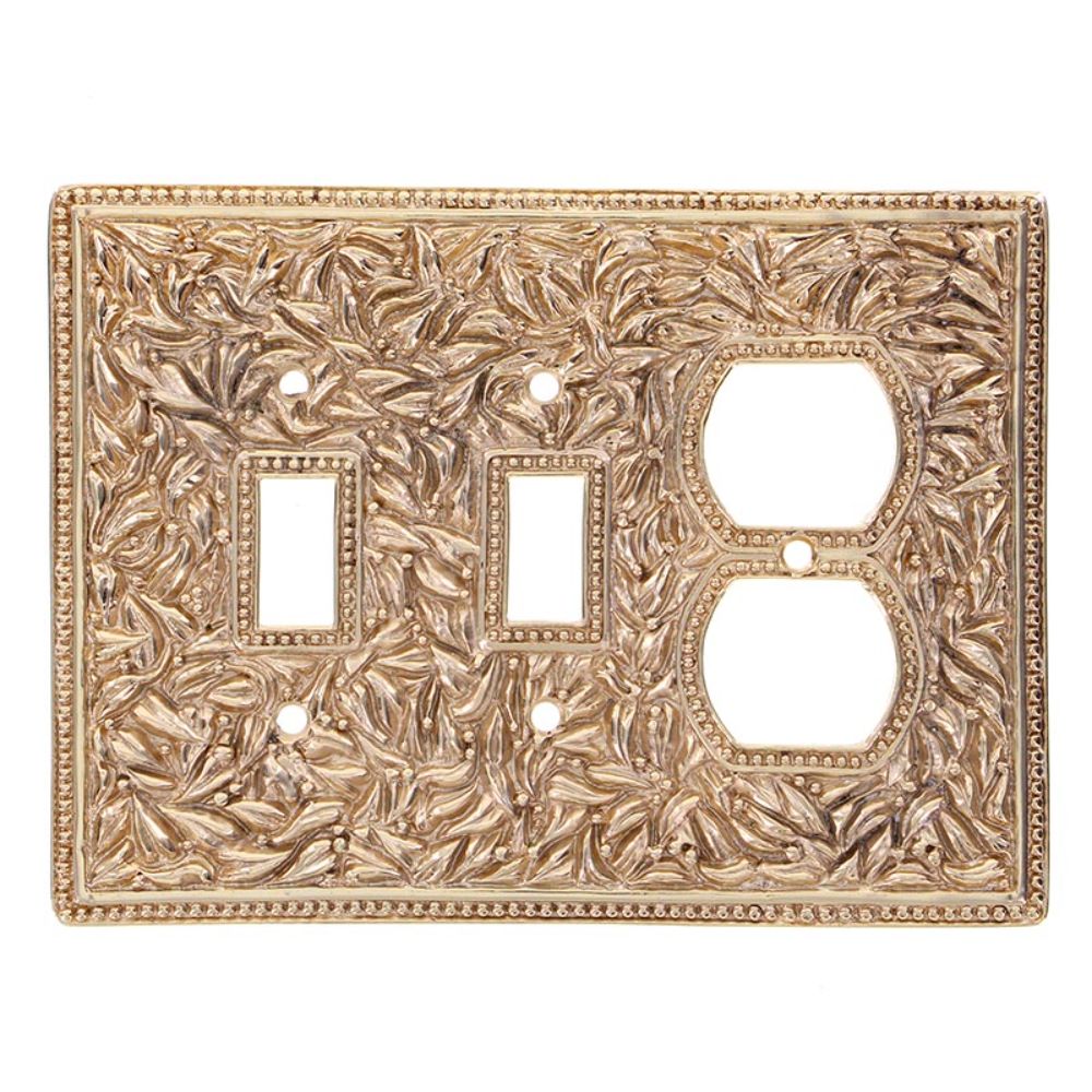 Vicenza WPJ7015-PG San Michele Wall Plate Jumbo Double Toggle/Outlet in Polished Gold