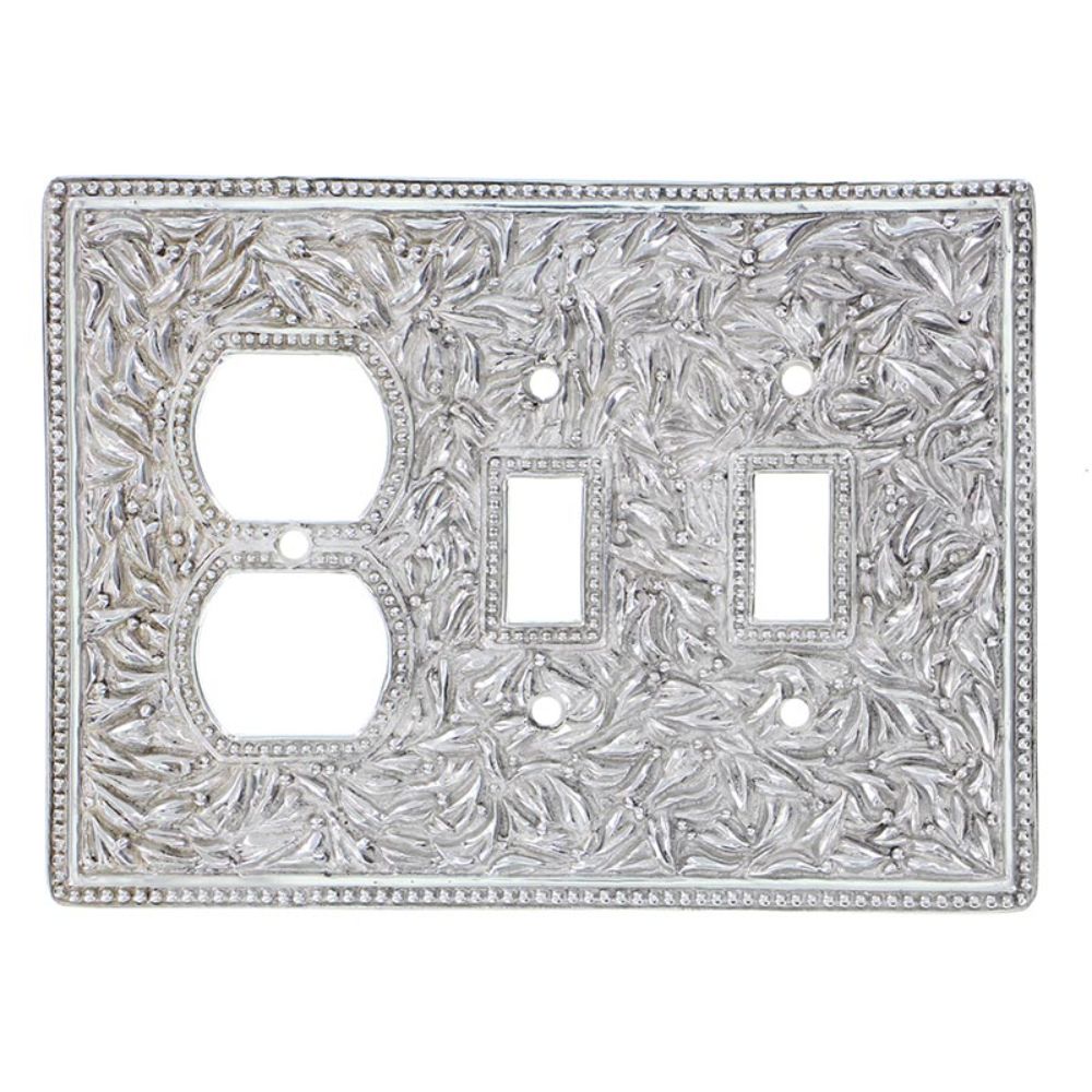Vicenza WPJ7015-PS San Michele Wall Plate Jumbo Double Toggle/Outlet in Polished Silver