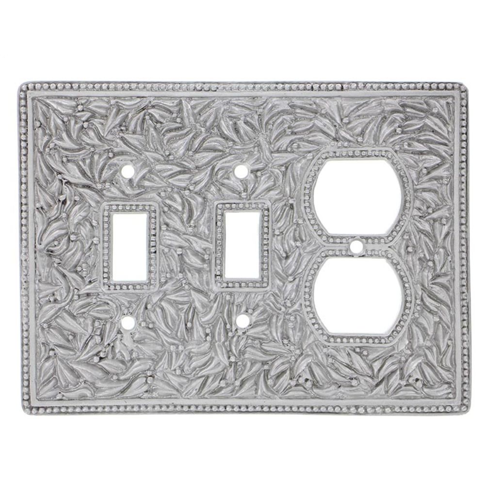 Vicenza WPJ7015-SN San Michele Wall Plate Jumbo Double Toggle/Outlet in Satin Nickel