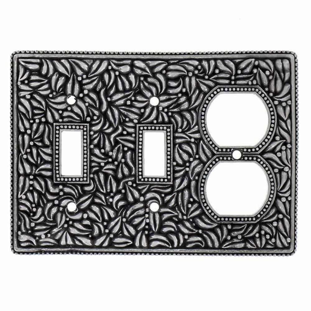 Vicenza WPJ7015-VP San Michele Wall Plate Jumbo Double Toggle/Outlet in Vintage Pewter