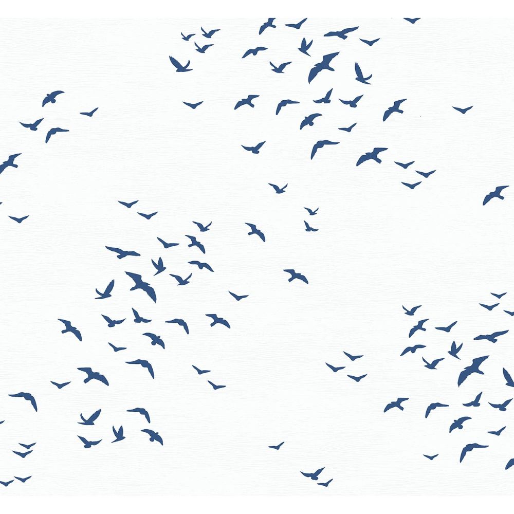NextWall NW47602 Birds in Flight Wallpaper in Navy Blue