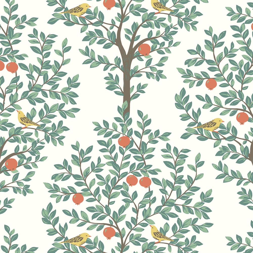 NextWall NW48104 Fruit Tree Wallpaper in Juniper