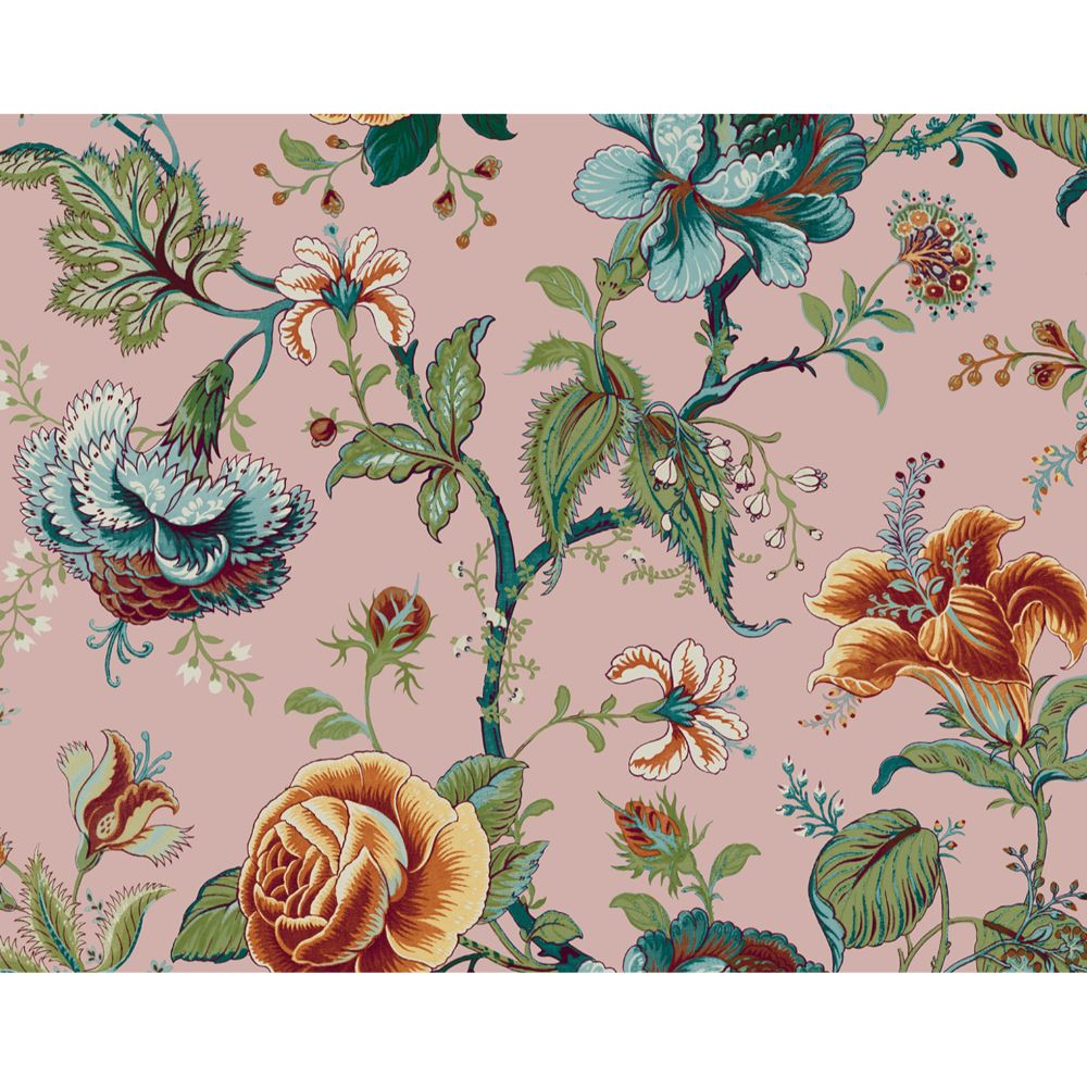 NextWall NW48601 Sanibel Floral Trail Wallpaper in Rose Ash