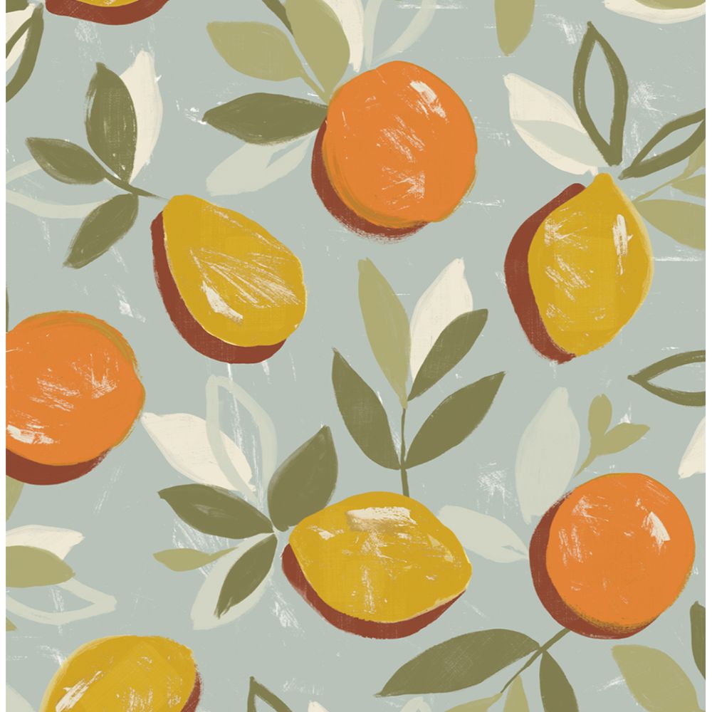 NextWall NW49306 Fruit Toss Wallpaper in Daydream Grey