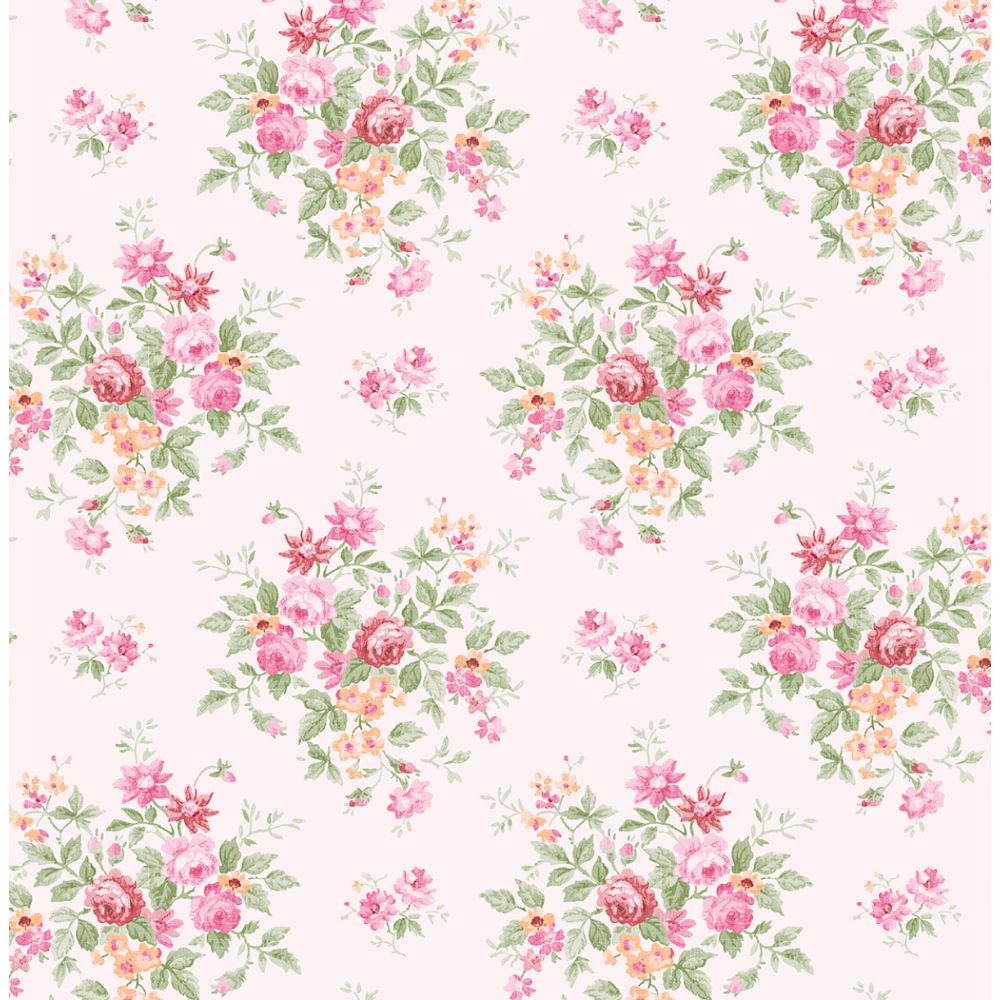 NextWall NW50511 Floral Bunches Wallpaper in Posy Pink