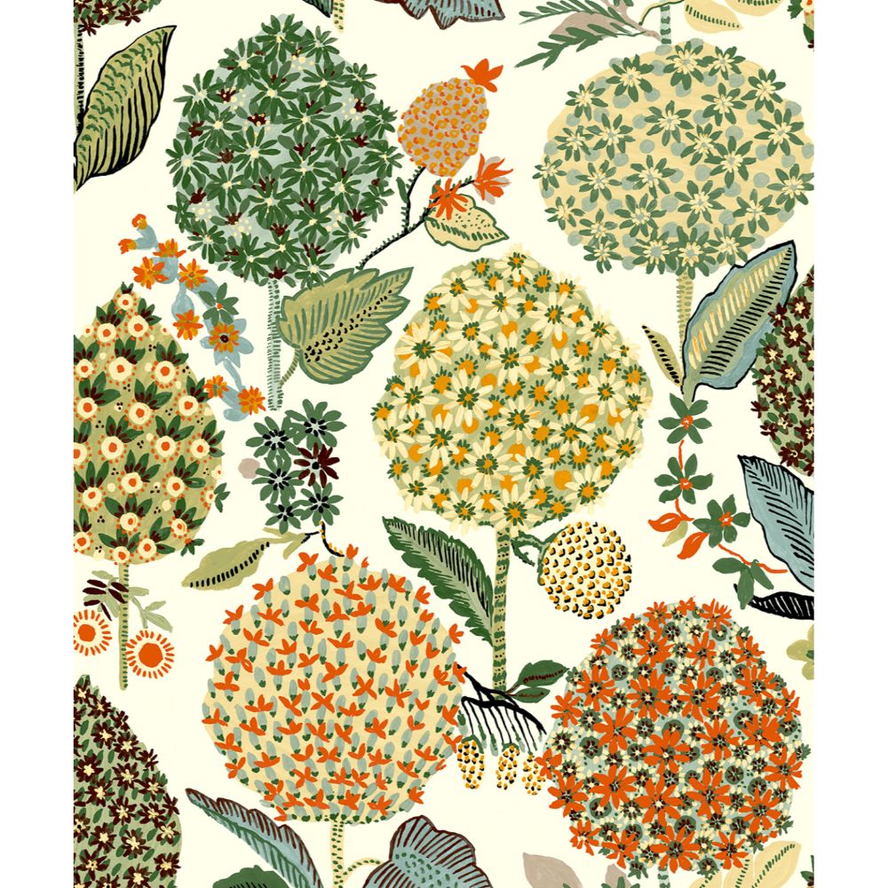 NextWall NW52706 Blooming Bulbs Wallpaper in Melon & Spruce