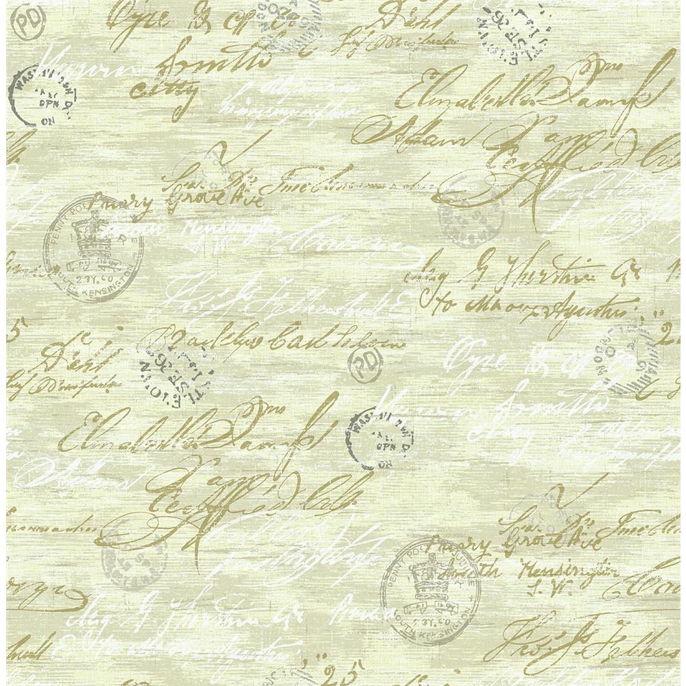 Wallquest AR30707 Nouveau Calligraphy Wallpaper in Neutral