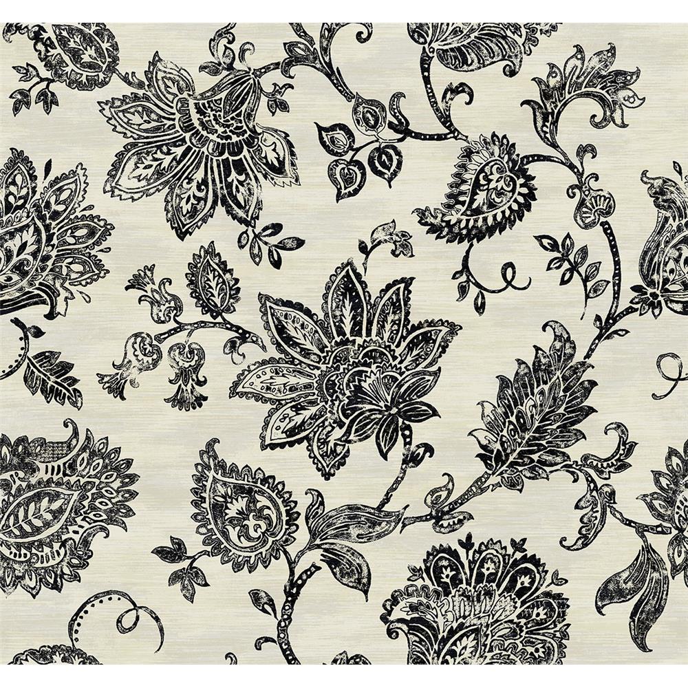 Wallquest AR31700 Nouveau Persian Flowers Wallpaper in Grey