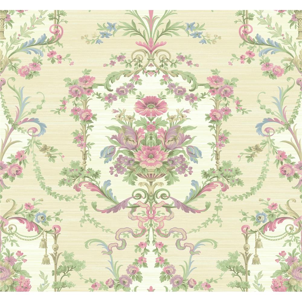 Wallquest BM60003 Balmoral Brandi Floral Wallpaper in Beige