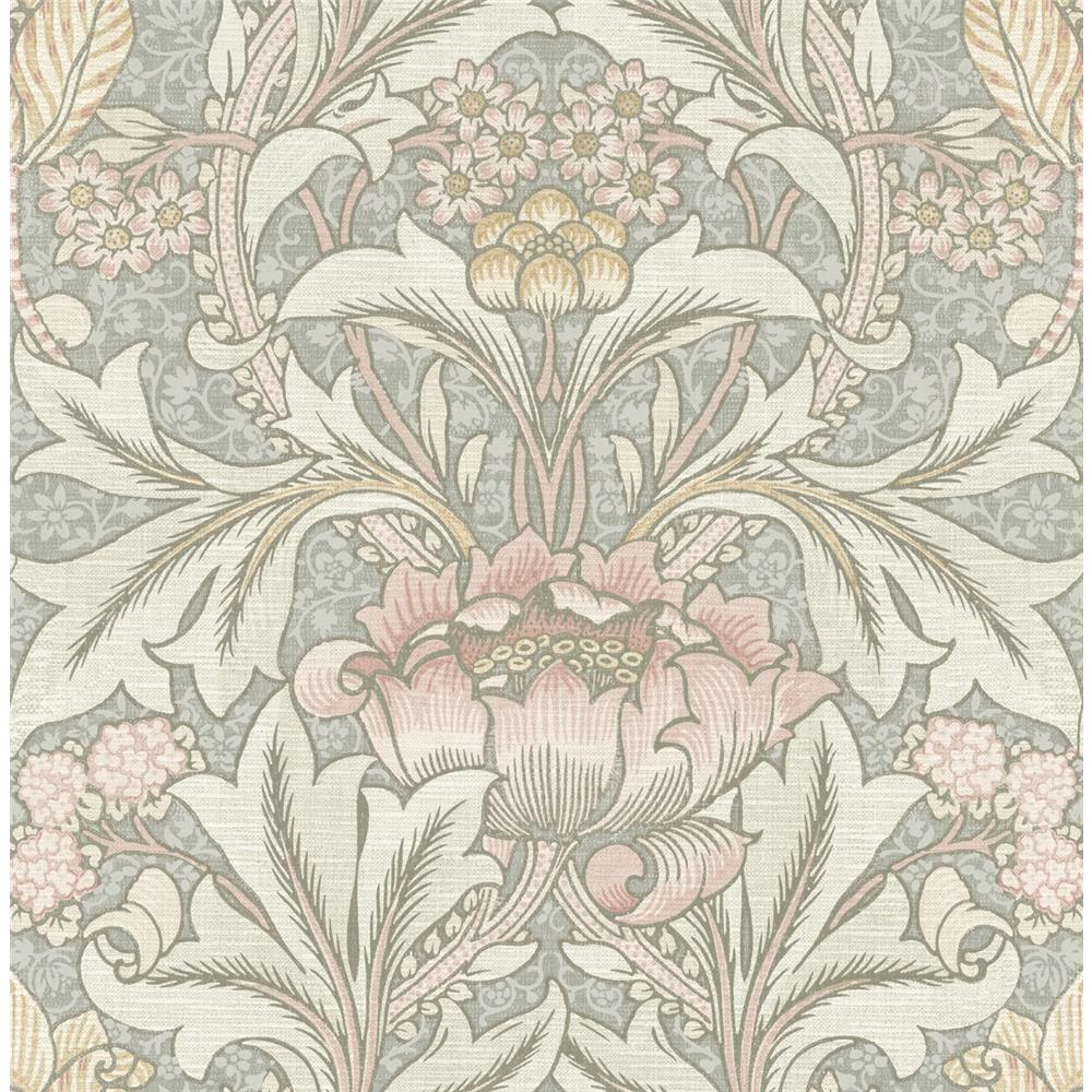 Wallquest BM60101 Balmoral Laura Floral Wallpaper in Pink