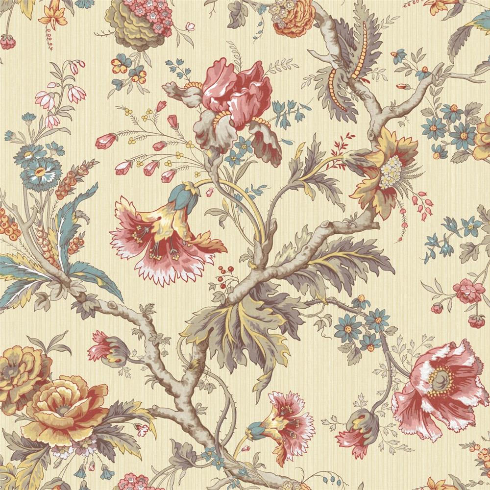 Wallquest BM60403 Balmoral Amy Floral Wallpaper in Red
