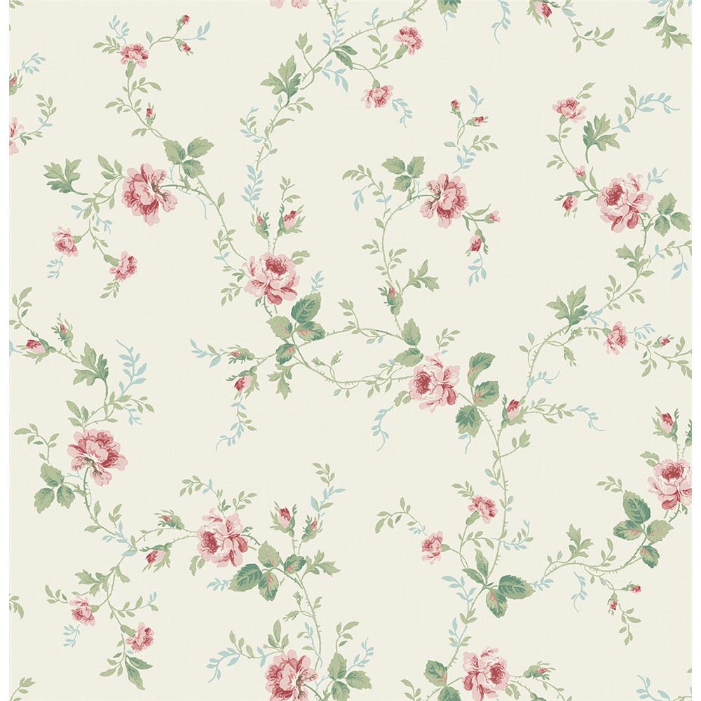 Wallquest FG70602 Flora All-Over Floral Wallpaper in Red